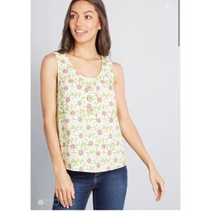 MODCLOTH • NEW Love Of Buttons Sleeveless Top Sz L